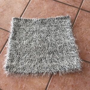 Fuzzy Black and White Mini Skirt